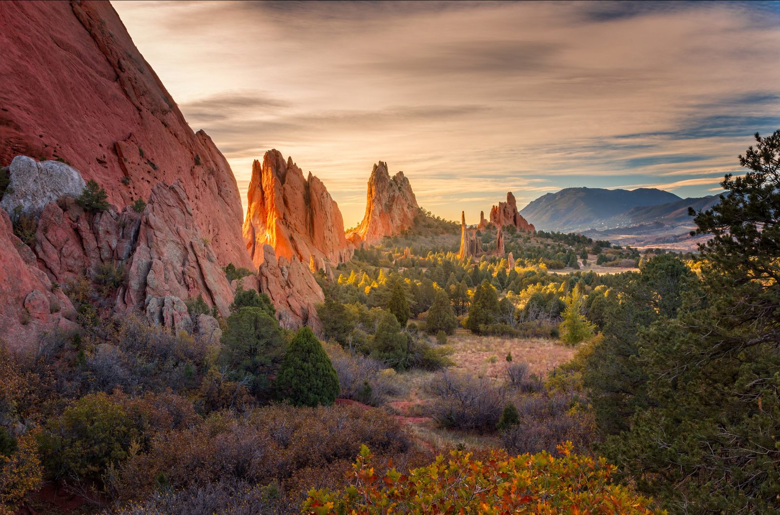 Garden of the Gods with Pikes Peak in the background, Colorado Springs